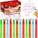 60 Pack Christmas Bubble Wands, Mini Bubble Toys for Christmas Party Favors, Novelty Supplies, Christmas Toys for Girls Boys Kids Classroom Rewards Sock Fillers Gifts
