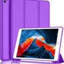 iMieet iPad 9th Generation Case 2021/iPad 8th Generation Case 2020 10.2 Inch with Pencil Holder, iPad 7th Gen 2019 Case with Soft Baby Skin Silicone Back, Auto Wake/Sleep Cover (Grape Purple)