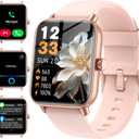 Smart Watches for Women Android & iPhone, Alexa Built-in, 1.85" Fitness Tracker with Answer/Make Calls, IP68 Waterproof Fitness Watch,Heart Rate, Sleep, SpO2 Monitor,Pedometer, Pink