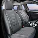 Coverado Front Seat Covers, Car Seat Cover, Gray Seat Covers for Cars, Car Seat Protector, 2PCS Waterproof Faux Leather Car Seat Cushion, Luxury Seat Cushions, Auto Seat Covers Fit for Most Vehicles
