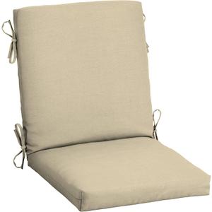 Arden Outdoor Midback Chair Cushion, 18 x 16.5, Tan Leala, 16.5"D x 18"W x 3.5"H