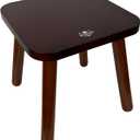 BEE&OAK 11 Inch Wooden Step Stools for Adults, Solid Rubber Wood Non-Slip Step Foot Stool, Heavy Duty 300 lbs One Step Stool for Bedroom, Bathroom, Kitchen, Outdoor (Dark-Walnut)