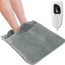 Electric Foot Warmer for Feet,Double Side Feet Warmer Under Desk,Heated Foot Warmer for Bed,Heating Pad for Foot with 6 Temperature Setting,Auto Shut Off,16 16 Inches (Grey)