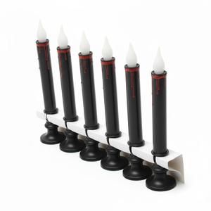 Black Taper Candles Flickering, Pack of 6 