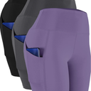 CADMUS Women's High Waist Spandex Yoga Shorts for Bike Running Two Side Pockets 2XL