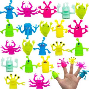 2 x 20 Pcs Finger Puppets Toys,Funny Colorful Monster Stretchy Finger Puppets,Soft Rubber Finger Doll Toys for Children's Party Favors