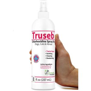 Truseb All Natural Chlorhexidin Sprays Topical Ketoconazole and Chlorhexidine Spray for Dogs, Cats & Horses with Aloe Vera (USA) (Ketoconazole & Chlorhexidine Spray, 8 oz)