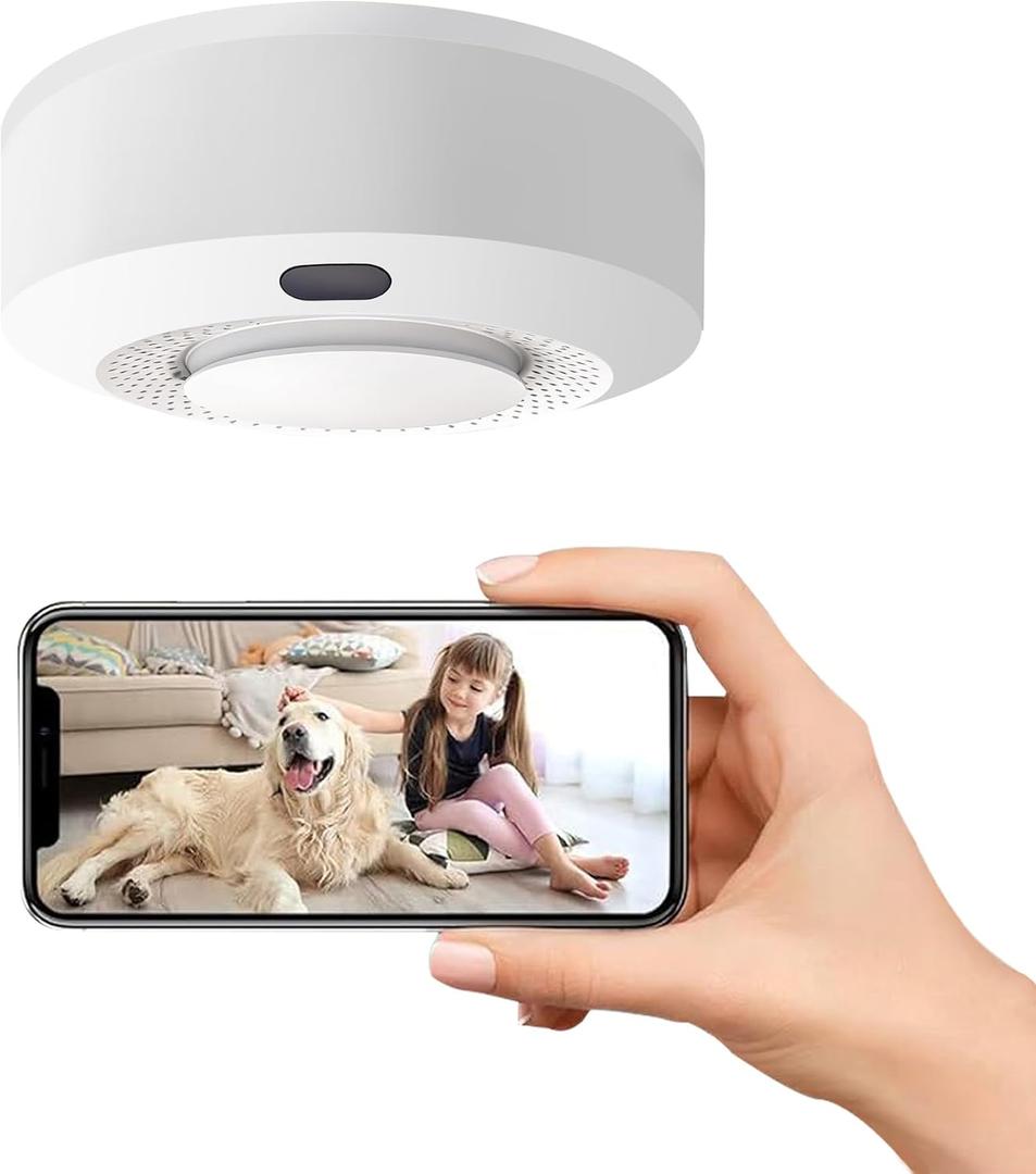 Indoor Hidden Camera HD 1080P Wireless Small Nanny Cam with 5000mAh Battery 360° Adjustable Lens App Live Feed for Home/Baby/Pet Security