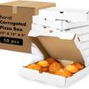 Karat Pizza Boxes 12" x 12" [50 Pack] White Corrugated Boxes | Ventilated, Grease-Resistant, Durable for Pizza or Mailing Use