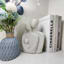 Family of 3 Figurines,Hand-Painted Parents and Kids Statues,Gifts for Family Sculpture,Home Decorations for Living Room Bedroom Shelf Decor9.4"/Sandstone
