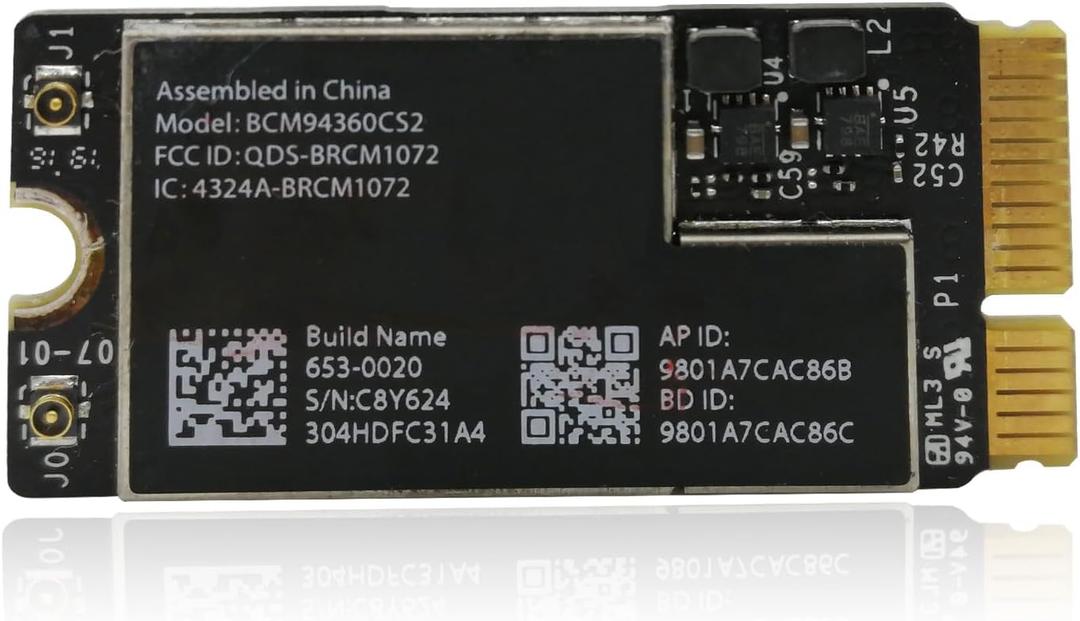BCM94360CS2 WiFi Bluetooth Airport Wireless Card 661-7465, 661-7481, 653-0023 Replacement for MacBook Air 11" A1465 (2013, 2014, 2015) 13" A1466 (2013, 2014, 2015, 2017)