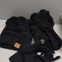 Winter Beanie Hat Scarf Gloves, Warm Fleece Knit Hats Touch Screen Gloves Neck Scarf Set Winter Gifts for Unisex Adult (Black)