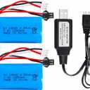 2 pcs 7.4V 1200mAh 5C Li-on Battery SM-2P Plug for Airsoft Gun Water Ball Gun Battery Gel Blaster