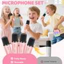 YLL Upgraded Mini Karaoke Machine with 4 Wireless Microphones Toy for Kids, 2026 Top Birthday Gifts for Girls Boys, Portable MP3 Player for Ages 3, 4, 5, 6, 7, 8, 9, 10, 11, 12+ Year Old Party (P-Ink)