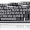Chilkey ND75 LP Low Profile Aluminum Mechanical Keyboard, 75 Percent Wireless Gaming Keyboard w/Screen, Tri-Mode, Quick Disassembly, RGB Backlit Key Board for Laptop Office PC (Silver)