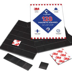 Magnetic Squares, 120 Pieces Magnet Squares (Each 20 x 20 x 2mm) on 4 Tape Sheets, with 3M Strong Adhesive Backing. Perfect for DIY, Art Projects, whiteboards & Fridge Organization (120 Pieces) Magnetic Squares, 120 Pieces Magnet Squares (Each 20 x 20 x 2mm) on 4 Tape Sheets, with 3M Strong Adhesive Backing. Perfect for DIY, Art Projects, whiteboards & Fridge Organization (120 Pieces)