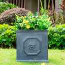 Kante Accent Square Dusty Blue Concrete Planter 12.6" W, Outdoor