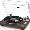 Turntable Record Player Wireless Output Vinyl Players Aluminium Platter Carbon Fiber Tonearm Belt-Drive LP 33 45 RPM Phono Audio AT-3600L MM Cartridge RCA Line Anti-Skate Pitch Control Coffee