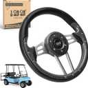 10L0L Golf Cart Steering Wheel, Universal Design Fit for Yamaha, EZGO RXV & TXT, Club Car DS, Club Car Precedent Tempo, Most Golf Cart (Coal Black)