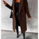 IDEALSANXUN Womens Long Wool Coat Double Breasted Trench Coat Fall Winter Clothes XL