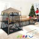 3 in 1 Portable Cat Enclosures with Tunnel & Cat House, Quick Setup Foldable Indoor Outdoor Cat Play Tent for Pet Families, Upgraded Stable Frame, Extra Large Space, Storage Bag + Cat Wand & Balls