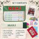 American Mahjong Tile Set, 166 Premium Green Tiles, 4 All-in-One Color Racks/Pushers, Mahjong Accessories Mahjong Set Complete with Bag (Ma Jong, Mah-Jongg, Majiang)