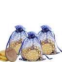 The Dreidel Company Gelt in Hanukkah Gift Bag, 15 Coins in each Bag Gold Nut-free Belgian Coins, 3-Bags (EXP 08/16/26)