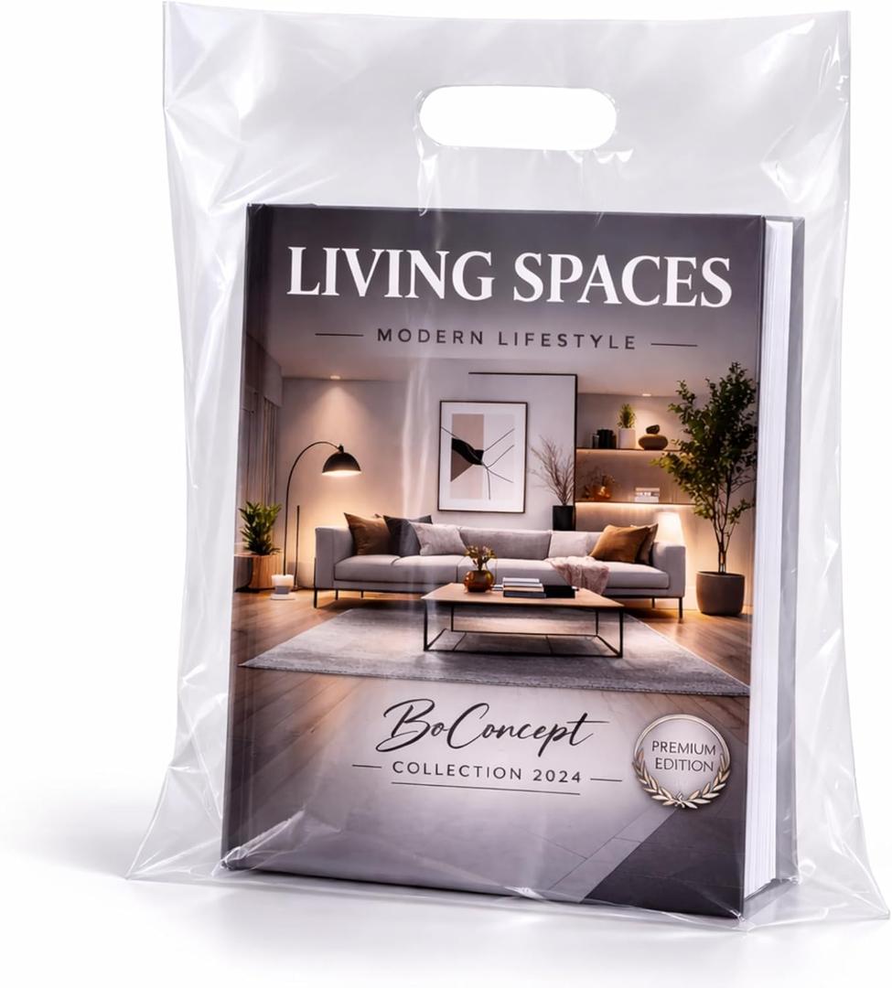 Infinite Pack 100 Clear Plastic Merchandise Bags with Handles 12"x15" | 1.25Mil Thick Glossy Retail Shopping Bags for Small Business Boutique Bag Clear Gift Bags for Shopping, Clothing and Trade Show