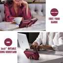 for Samsung Galaxy Z Flip 6 Case, Flip 6 Phone Case with Card Holder and 360 Ring Stand, PU Leather Wallet Case with Crossbody and Wrist Strap, Wine Red