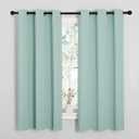 NICETOWN Aqua Blue Room Darkening Curtains for Kitchen, Window Treatment Thermal Insulated Solid Grommet Curtains/Drapes Bedroom (Set of 2, 42 inches Wide by 63 Long)