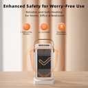 Small Space Heater for Indoor Use, Portable Desk Heater with 2s Instant Warmth, Ceramic Heating, Dual Power Modes, Timer & Overheat Protection  Personal Space Heater for Bedroom, Office, Home (White)