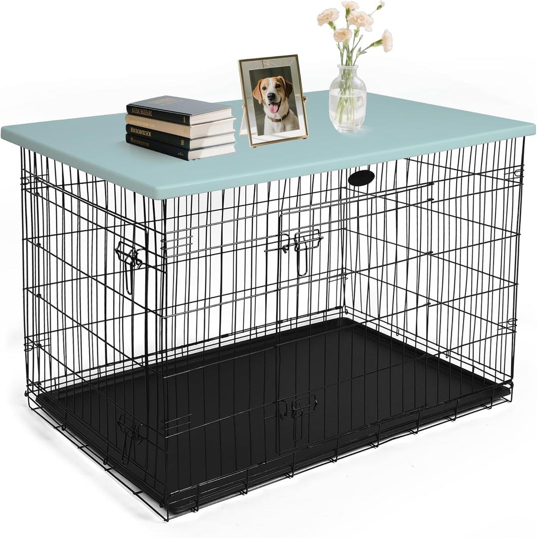 Rockever 44 Inch Dog Crate Topper Countertop for 42 Inch Dog Cage, Dog Crate Cover, Plastic Nonslip Pet Crate Table Topper with Screws, Easy to Clean (Crate Not Include)