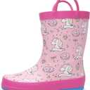 RAINANGEL Toddler Rain Boots With Easy-On Handles, Waterproof Rubber for Girls and Boys, Fun Printed & Colors Unisex-Child Outdoor Boots, Size 13