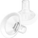 2pcs 15mm Soft Rim Flanges with 106 Degree Wider Opening Angle for Medela Breast Pump, PersonalFit, Freestyle, Maxflow, Freestyle Flex Swing Maxi Connector,Lansinoh Signature Pro