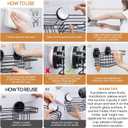 LEVERLOC Shower Caddy Suction Cup, 2 Pack suction shower shelf with Hooks & Soap holder, NO-Drilling Bathroom Holder, Rustproof bathroom organizer, Black