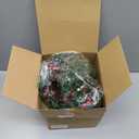 Jexine 18 Pieces Mini Christmas Wreaths for Kitchen Cabinet Small Christmas Candle Rings Wreaths Pillars Candle Rings Table Centerpieces Hanging Garlands for Front Door Window Decor (No Red Ribbon)