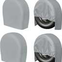 PureFit RV Tire Covers Set of 4 - UV Resistant Trailer Wheel Covers for Camper, SUV, Jeep, Trucks, Trailers and RV, Universal Tire Protecor Fits 24"-26" Inch Tire, Gray