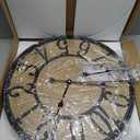 Maxstar Large Wall Clock for Living Room,Metal & Wood Silent Rustic Farmhouse with Arabic Numeral, Battery Operated Wall Clocks Decorative for Bedroom Office Home Decor 24inch Black