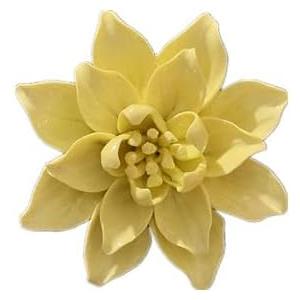 AMERRY Ceramic Flower Wall Art, Artificial 3D Flower Wall Art, Handmade 3D Wall Art Hanging Sculpture, Porcelain Flower Wall Decoration for Home Office Decor (Yellow,Magnolia,3.54")