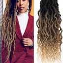Goddess Locs Crochet Hair 6Packs 24Inch Pre-looped Crochet locs,Soft Locs with Curly Ends Dreadlocks Wavy Faux Crochet Locs Synthetic Crochet Braids Hair Extensions 72locs(24'', 1B/30/27)
