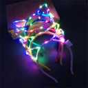 REQO 10 Pieces Cat Ears Headbands Set,LED Cute Cat Light Up Head Accessories,Glowing Girls Headdress Party Supplies For Night Clubs, Raves, Concert Party,Christmas,Halloween,Adults,Kids (10 Pcs-A)