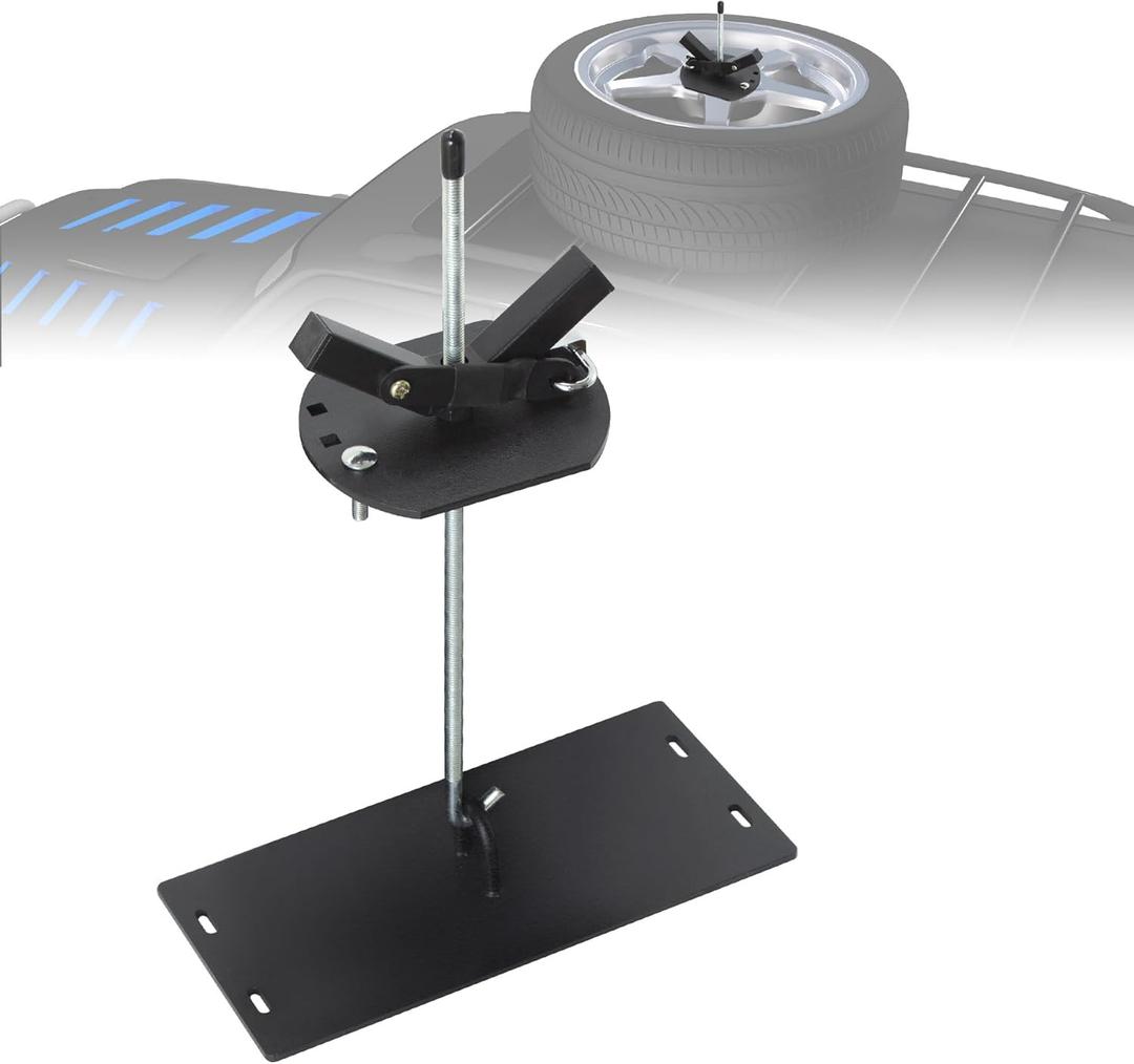 Universal Roof Rack Tire Carrier for 35in Spare Tires | Heavy Duty Carbon Steel Adjustable Mount Bracket with Anti-Theft Lock | Fits SUV/Truck/Cars (Max 35" Diameter)