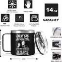 Dad Gifts from Daughter Son - Best Dad Mug Gifts for Valentines Day, Funny Birthday Gift Ideas for Dads, Fathers, Men, 14 OZ Stainless Steel Insulated Travel Coffee Mug Cup, Black