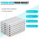 30 pcs Strong Rare Earth Magnets Bar, Rectangular Neodymium Magnets Heavy Duty for Crafts, Refrigerator Kitchen Cruise Tool Storage Industrial, 40x10x3 mm