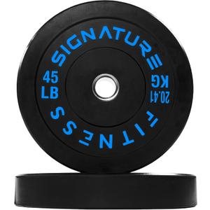 Fitvids Olympic Bumper Plates, 2" Weight Plates for Strength Training & Weightlifting, Count of 1, 45Lbs
