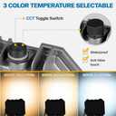 Leddictive 1 Pack LED Flood Lights Outdoor, 3CCT 3000/4000/6000K Selectable 100W 10000LM Floodlight Outside Work Light with 5.9FT Plug, IP65 Waterproof LED Flood Light for Garage, Yard, Lawn, Garden