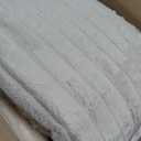 Bedsure ComfyFleece Waterproof Dog Blankets for Large Dogs - Soft Pet Cat Blanket Corduroy Fleece for Bed Protector Washable, Cozy Calming Reversible Furniture Protection,60"x80", Cream