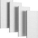 Ultrawall 4 Pcs Metal Pegboard Wall Panels, Peg Boards for Garage Tool Storage (Gray)