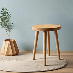 Wooden Stools Dining Chair Table Chair Dressing Stool Kitchen Bar Stool Side Table Round Suitable for Bedroom Living Room Dining humidifier Stand Plant Stand (Natural Wood Color)