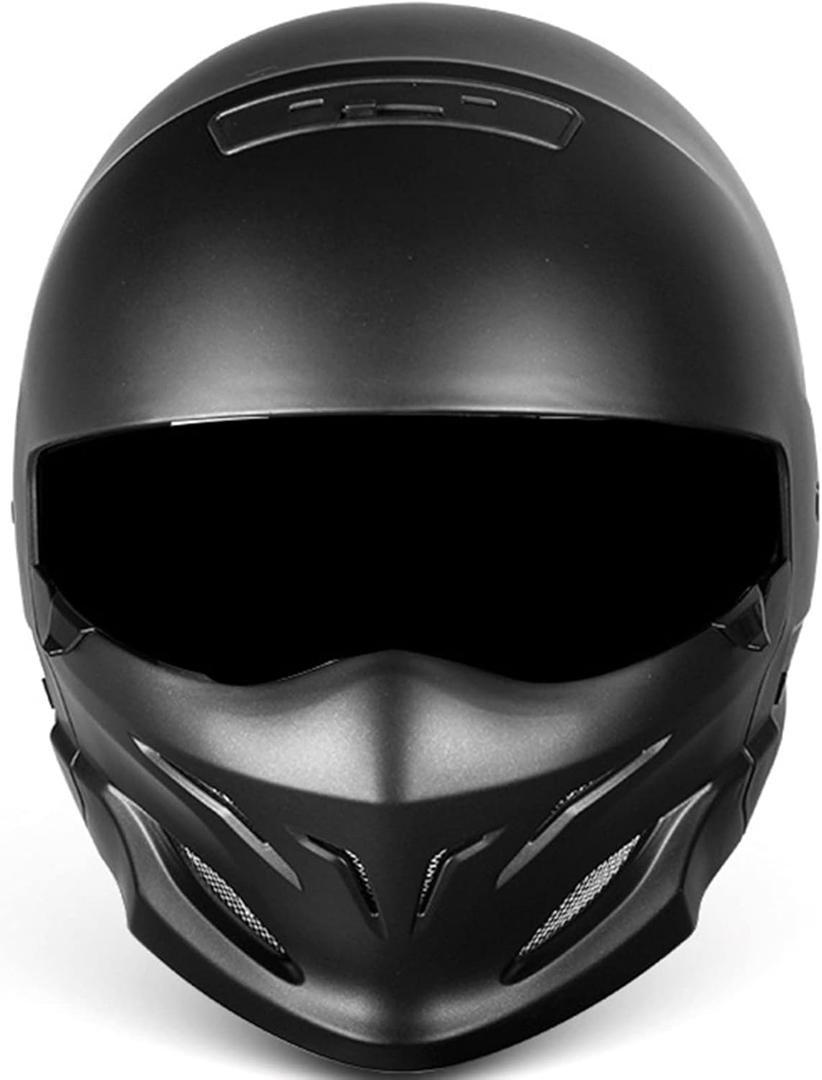 Integrated Full Face Motorcycle Helmet 3/4 Helmet with Graphic Full Coverage Modular Crash Helmet with Hidden Visor DOT/ECE Approved for Men Women Adult Moped Racing Cruiser 1,L(55-56CM) (Medium)